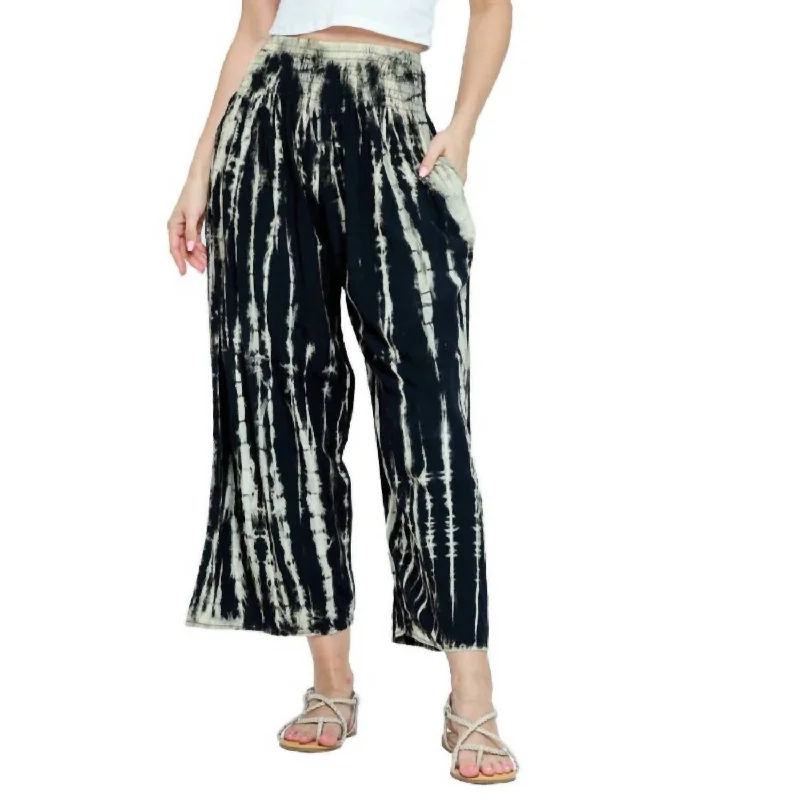 Amazing Deals Julia Tie Dyed Crop Pants In Black