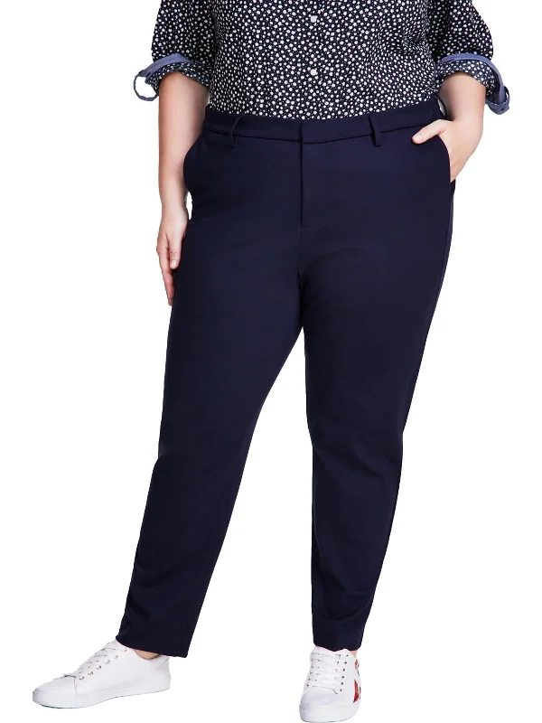 Extra Savings Plus Womens Ponte High Rise Straight Leg Pants