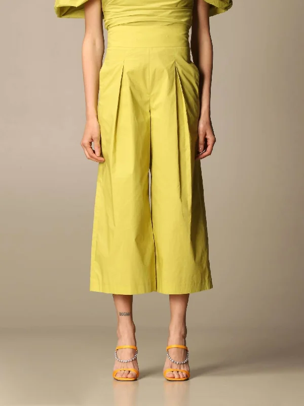 Final Markdown Teso Cotton Crop Trouser In Lime