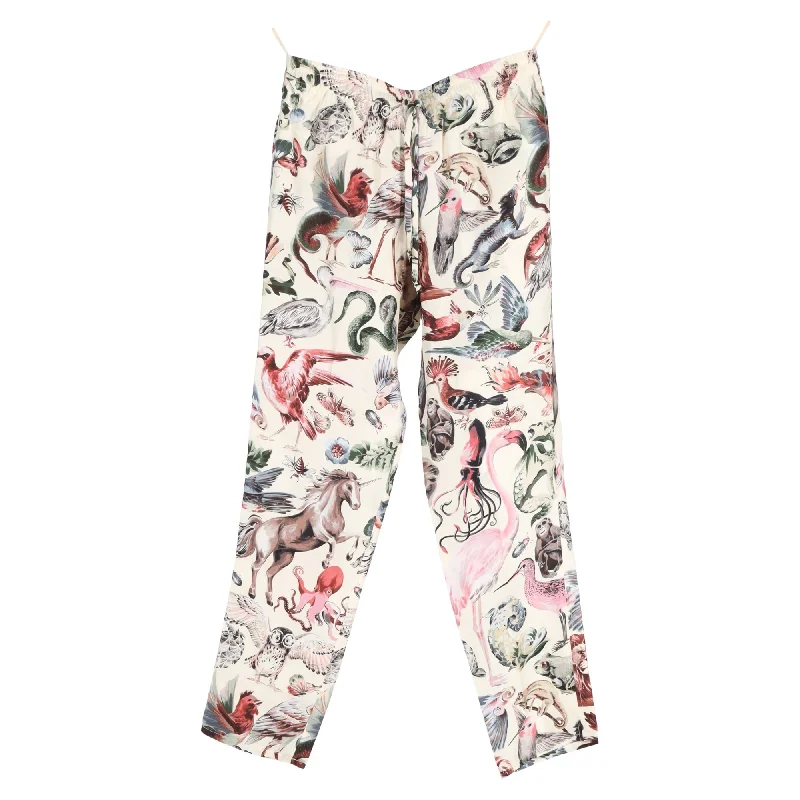 Limited Offer Valentino Garavani Safari Print Straight-Leg Pants in Multicolor Silk