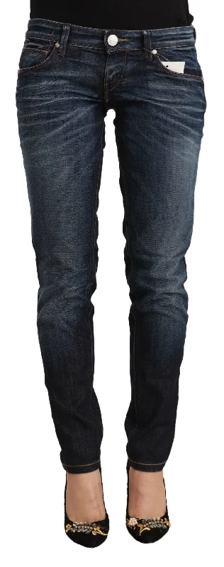 Low Price Acht  Washed Cotton Low Waist Skinny  Women's Jeans