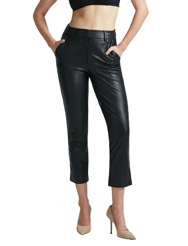 Crazy Savings Faux Leather 7/8 Trouser In Black