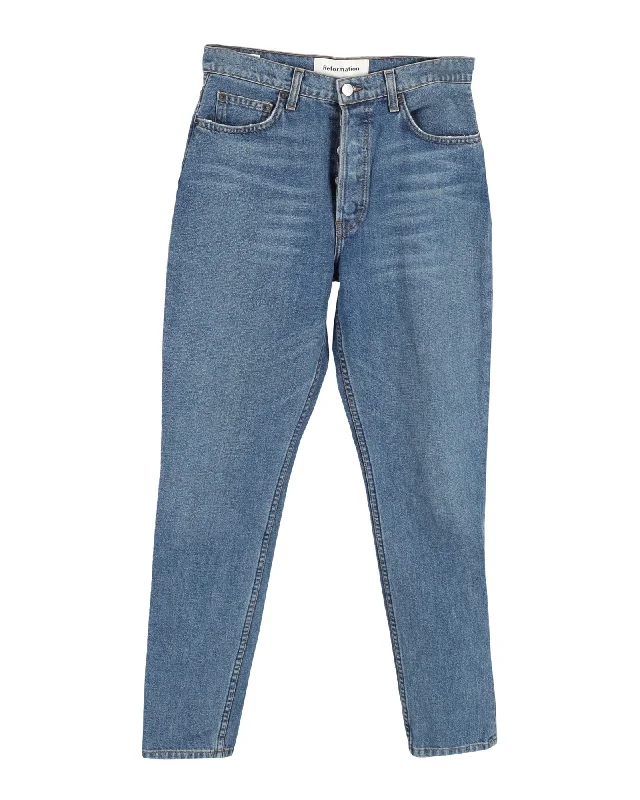 Flash Deals Reformation Jeans in Blue Cotton Denim