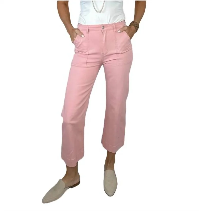 Quick Sale Claire Cropped Cargo Pants In Pink