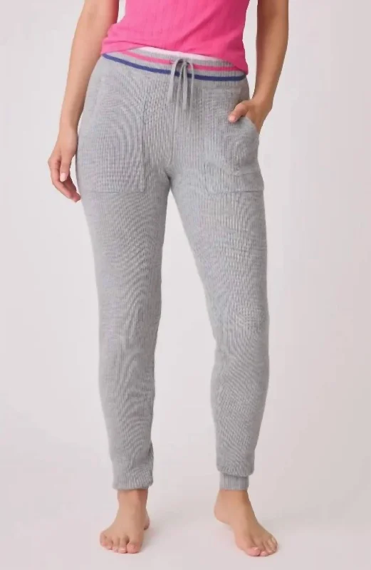 Friends and Family Sale Sweater Weather Banded Bottom Pants In Heather Grey