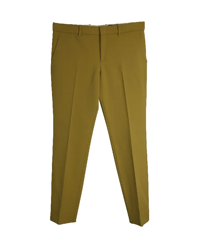 Buy Now Gucci Straight Trousers in Mustard Yellow Wool