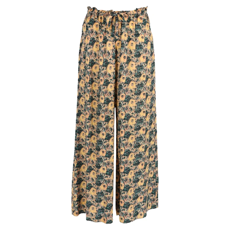 Savings Galore Ulla Johnson Sawyer Printed Pants in Yellow Silk