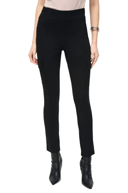 Weekend Discounts to Enjoy Slim Fit Full Length Pant With Pockets In Black