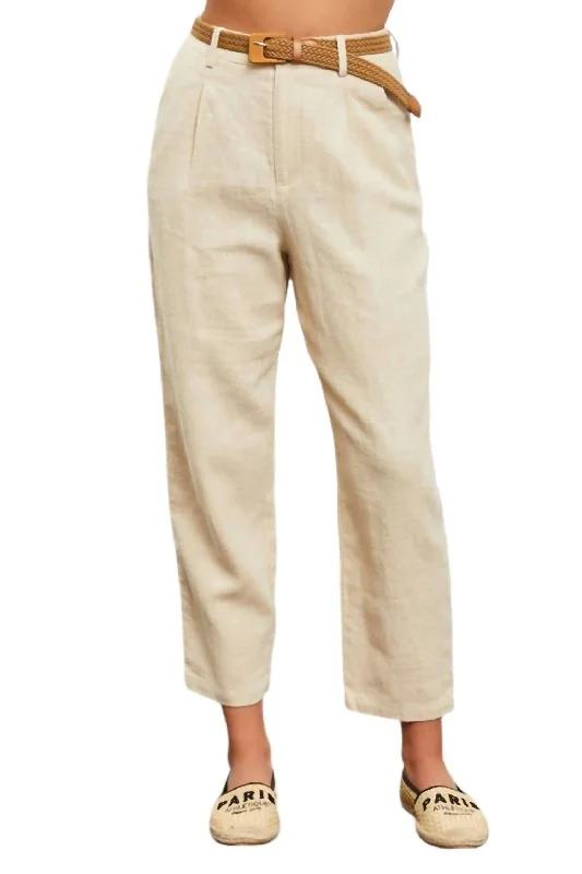 Clearance Sale Asher Belted Trousers In Natural