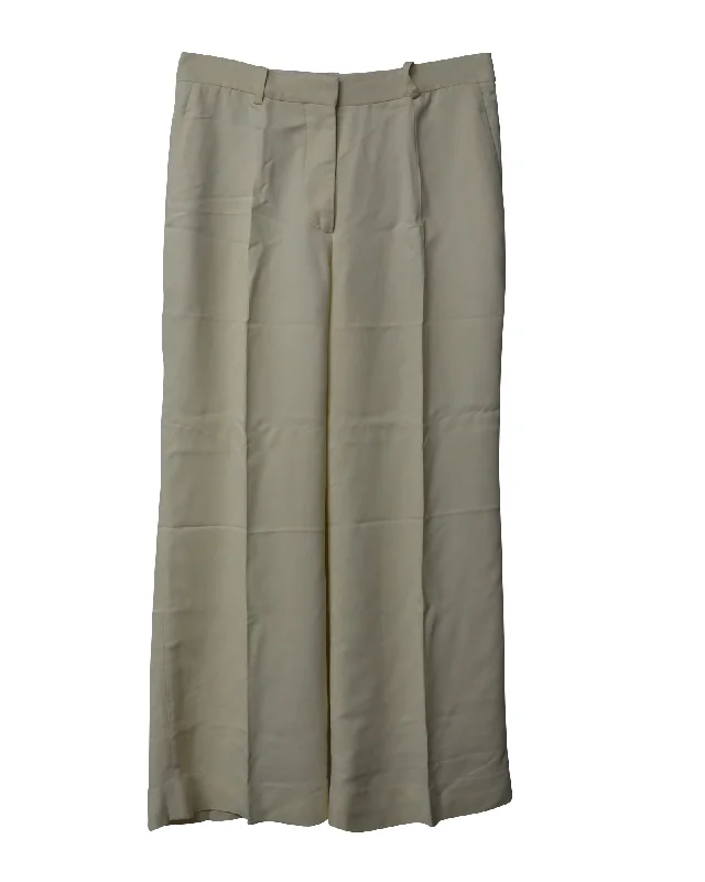 Weekend Shopping Extravaganza Victoria Beckham Pleated Trousers in Cream Viscose