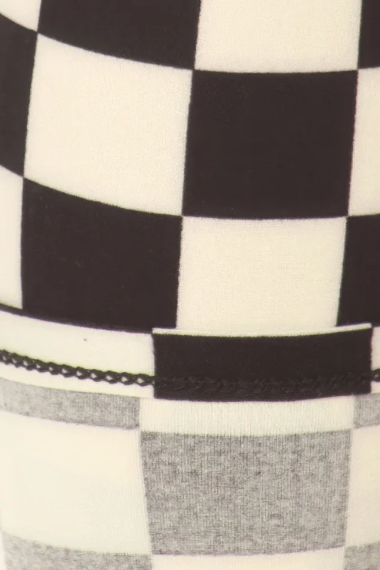 Weekend Offers That Shine Checkered Printed High Waisted Leggings