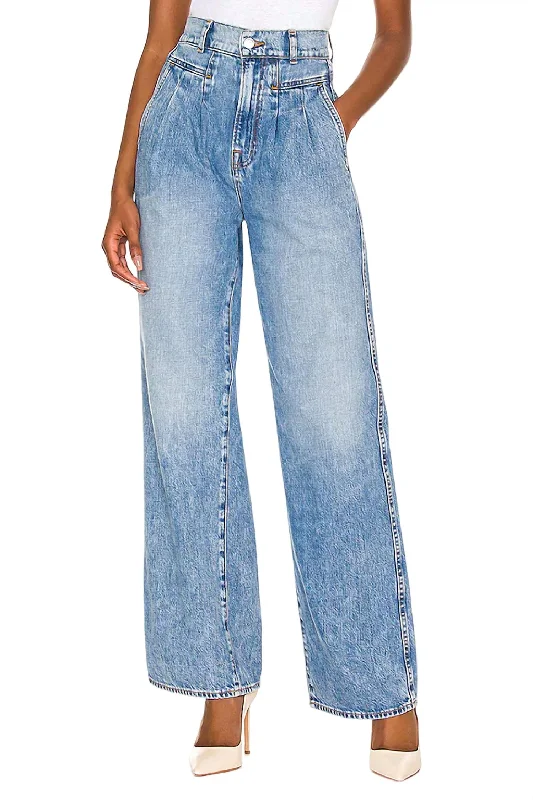 Weekend Savings Spree Morgan High Rise Pleated Wide Leg Jeans In Riverside