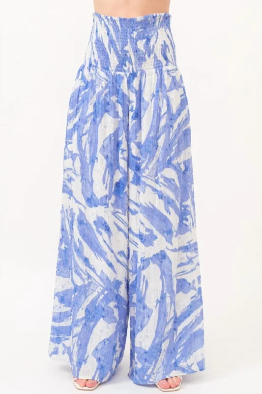 Super Sale Abstract Wide Leg In Blue
