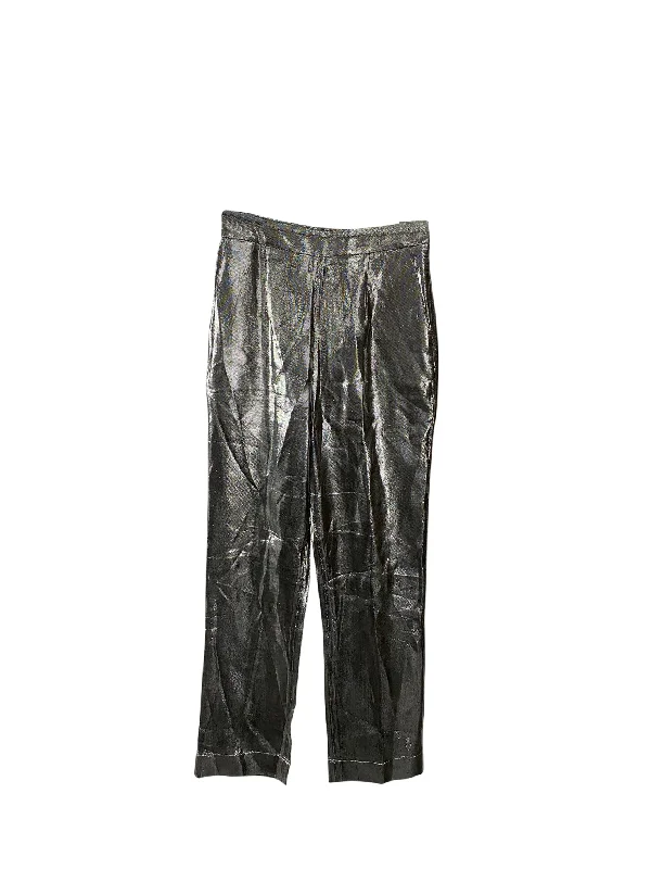 Quick Sale Isa Arfen Slim Fit Pants in Silver Lamé