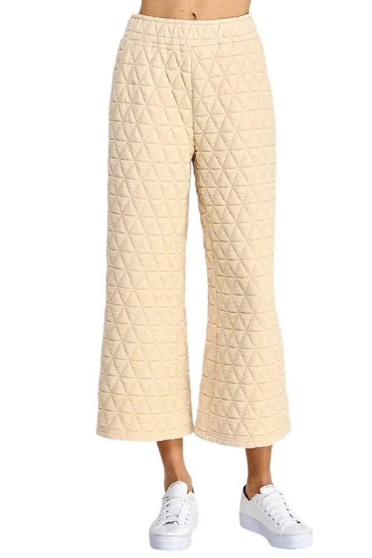 Final Clearance Quilted Flare Pant In Cream