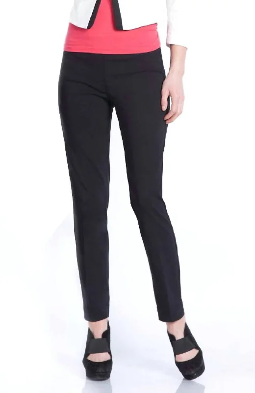 While Supplies Last Faux Pocket Ankle Pants In Black