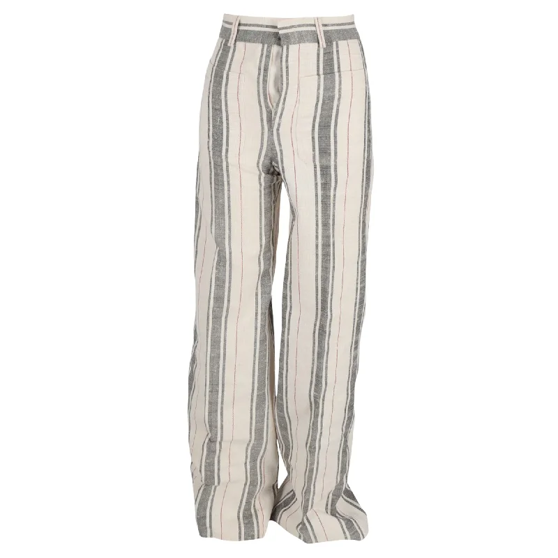Major Deal Christian Dior Pin Stripe Pants in Ivory Cotton