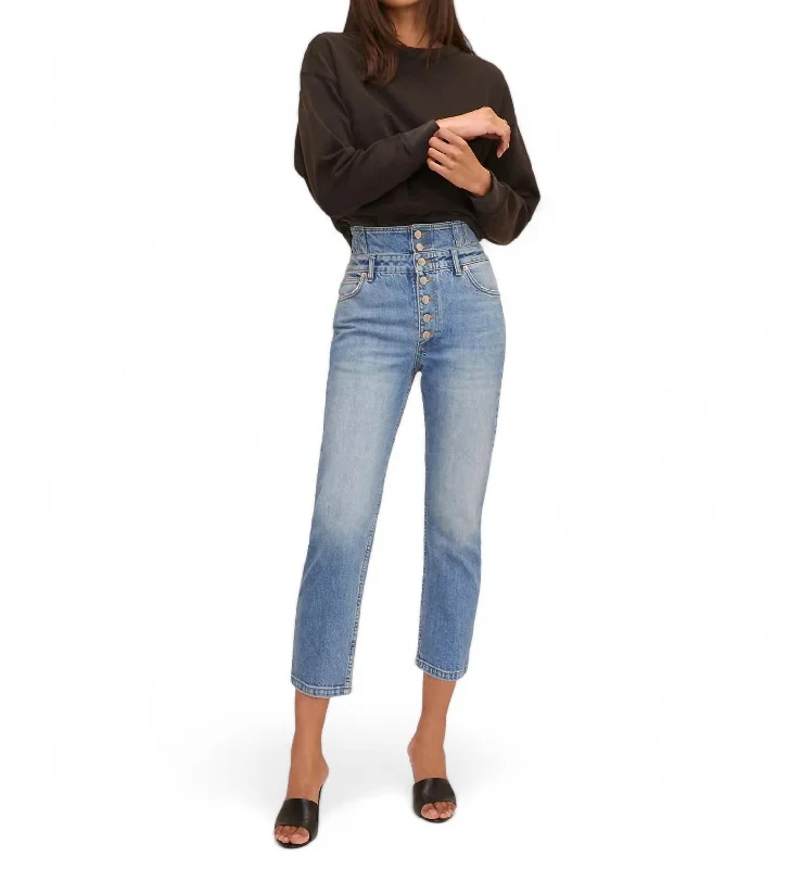 Act Fast Turner Ii High Waist Jean In Indigo Medium Stone Wash