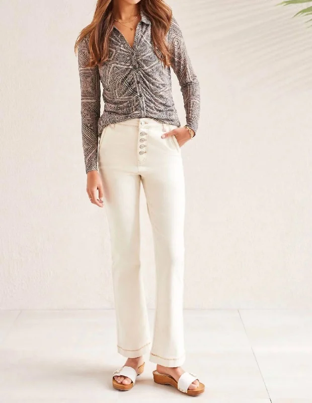Today Only Brooke Shank Btn Fly Micro-Flare Jeans In Ecru
