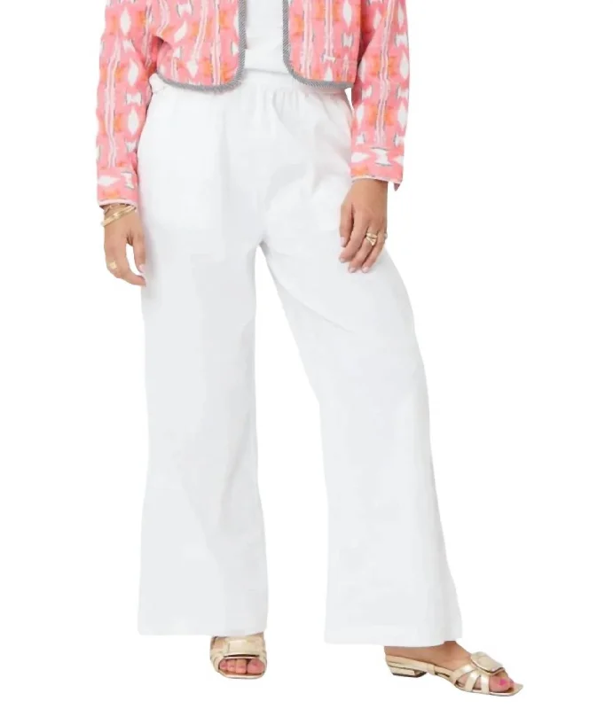 Crazy Deals Palazzo Linen Pant In White