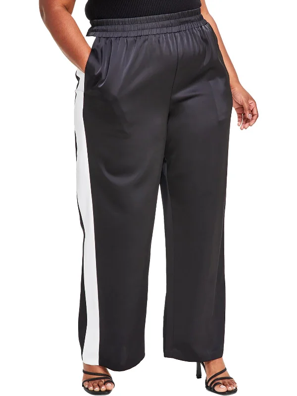 Weekend Offers That Amaze Plus Womens Colorblock High Rise Wide Leg Pants