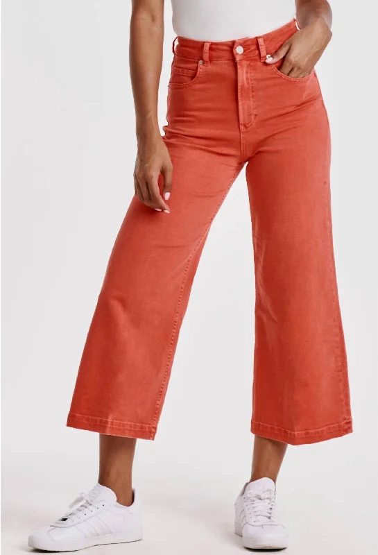 Quick Deals Audrey Wide Leg Pants In Radiant Red