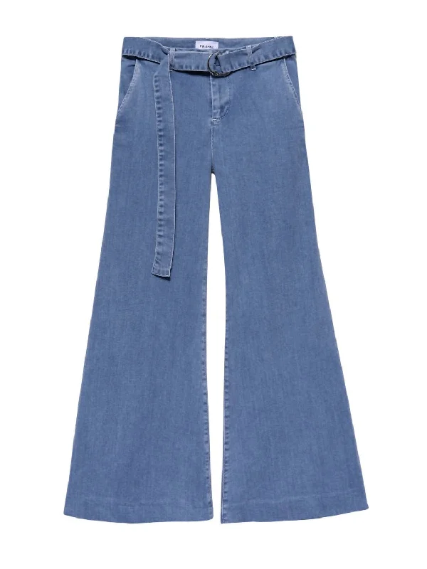 Price Drop Alert Women's Le Palazzo Belted Crop Jeans In Danbury Blue