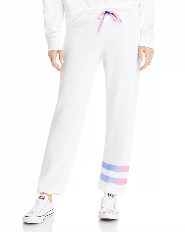Huge Savings Ombré Stripe Sweatpants In White Ombré Pink Stripe