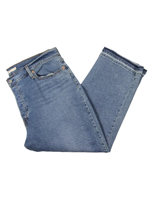 Discount Days Womens High Rise Medium Wash Straight Leg Jeans