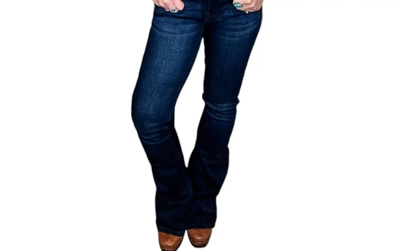 Special Price Midrise Flare Jeans In Dark Stone Wash