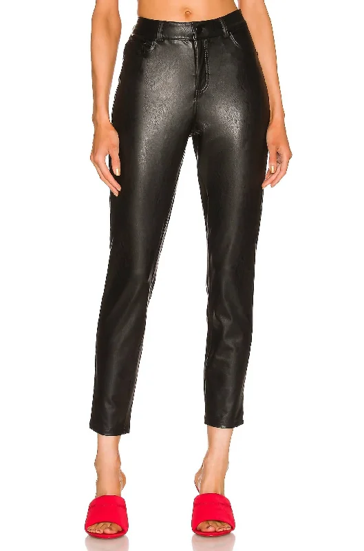 Shop and Save Faux Leather 5 Pocket Pants In Black