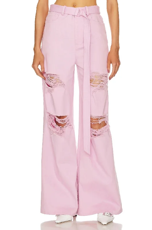 Referral Discount Distressed Wide Leg Jean In Blossom