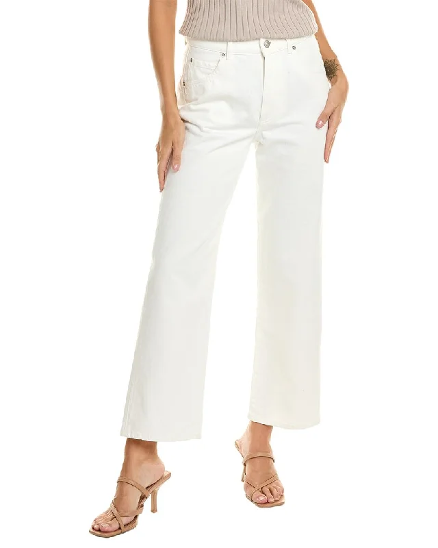 Weekend Savings Sensation Loro Piana Cropped High-Rise White Straight Leg Jean