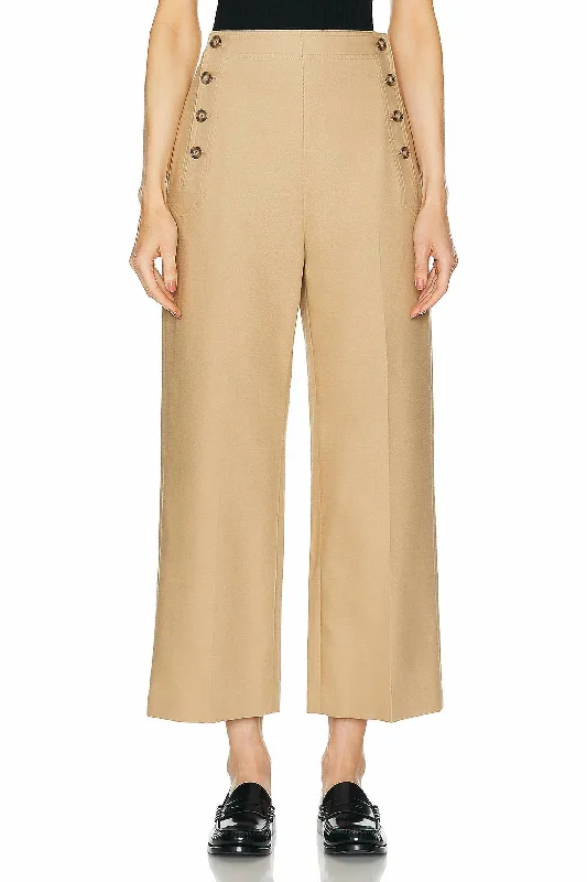 Fantastic Savings Wide Leg Cropped Sailor Pant In Tan