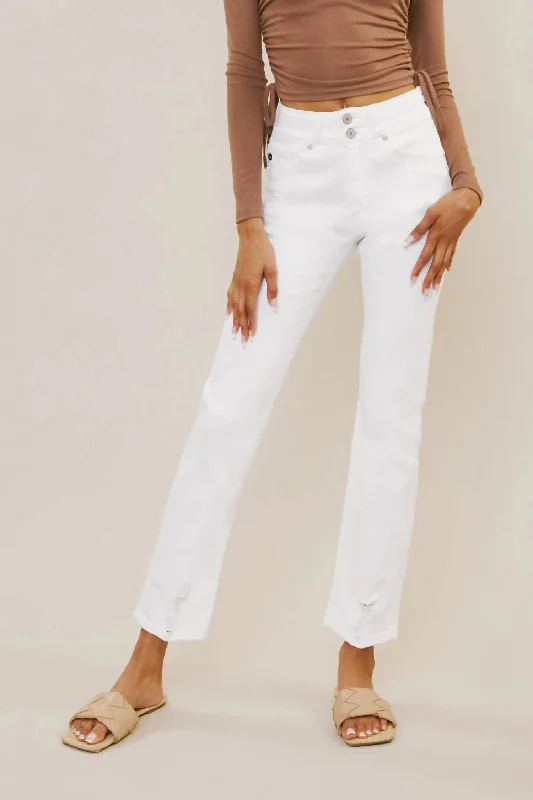 Price Break Summer High-Rise Slim Straight Jean In White