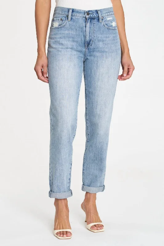 Steals and Deals Presley High Rise Relaxed Roller Jean In Fusion