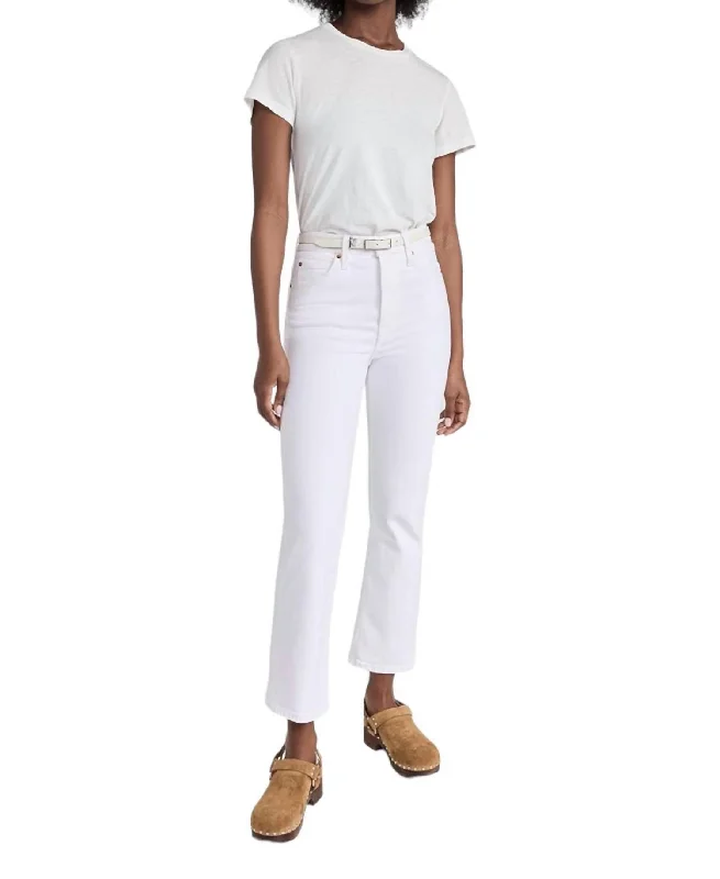 Super Deal 70S Crop Boot Jeans In White