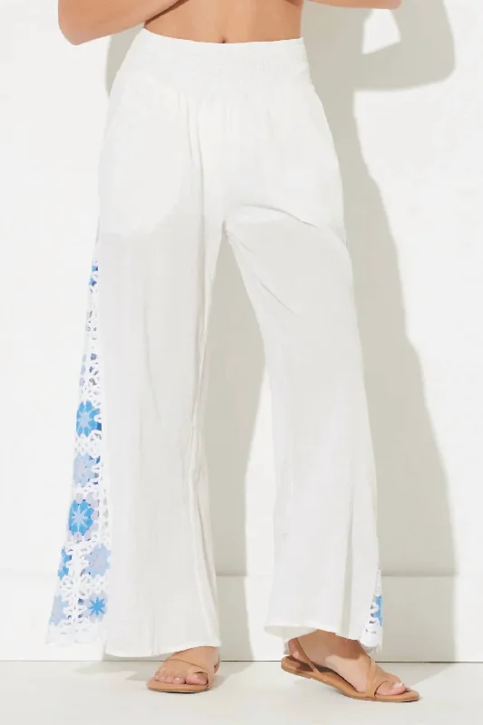 Discount Deals Crochet Inset Pant In White