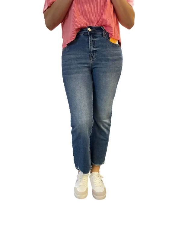 TIME-Limited Offer High Rise Relaxed Straight Jeans In Dark Wash