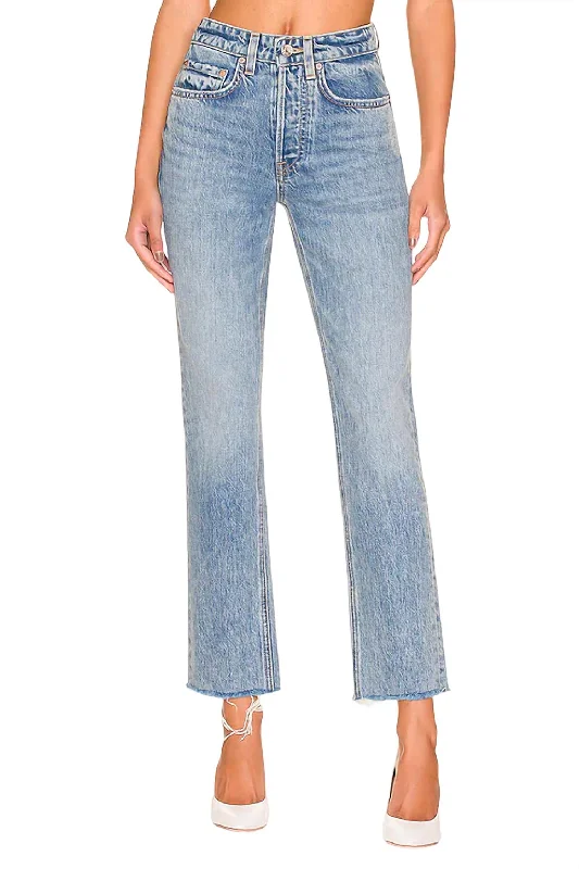 Celebrate the Weekend with Discounts Karolina High Rise Straight Crop Jeans In La Playa