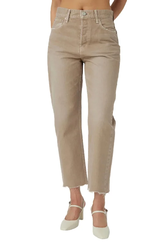 Huge Discounts Herminie Wide Cropped Straight Jean In Light Brown