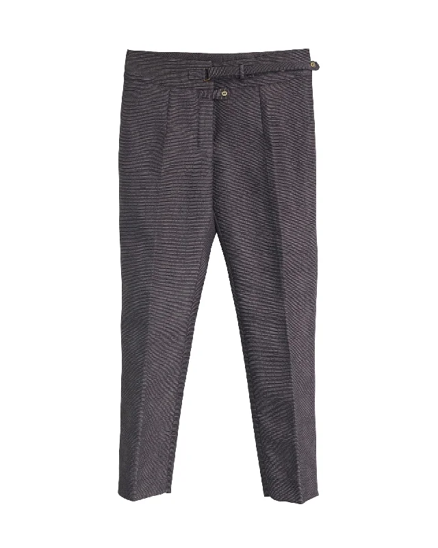 Closeout Yves Saint Laurent Pants Jacquard Print Pants in Grey Polyamide