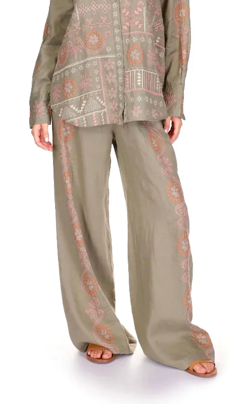 Epic Deals Faye Seamed Wide Leg Pants In Green
