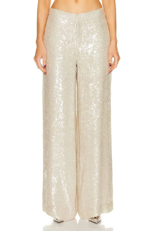 Sneak Peek Sale Sequin Viscose Relaxed Wide Leg Trouser In Gray