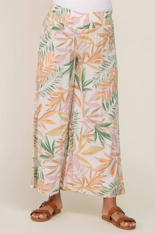 Great Deal Palm Printed Palazzo Pants In Multi