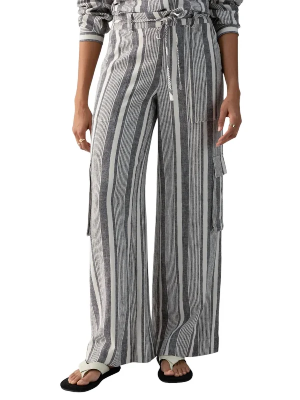 Savings Galore Sunset Linen Pant In Variegated Stripe