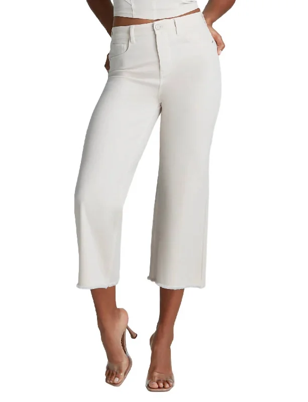 Can't Resist Do It All Denim High-Rise Cropped Wide Leg Jean In Porcelain