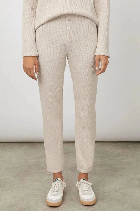 Value Deals Molly Waffle Pants In Heather Oatmeal