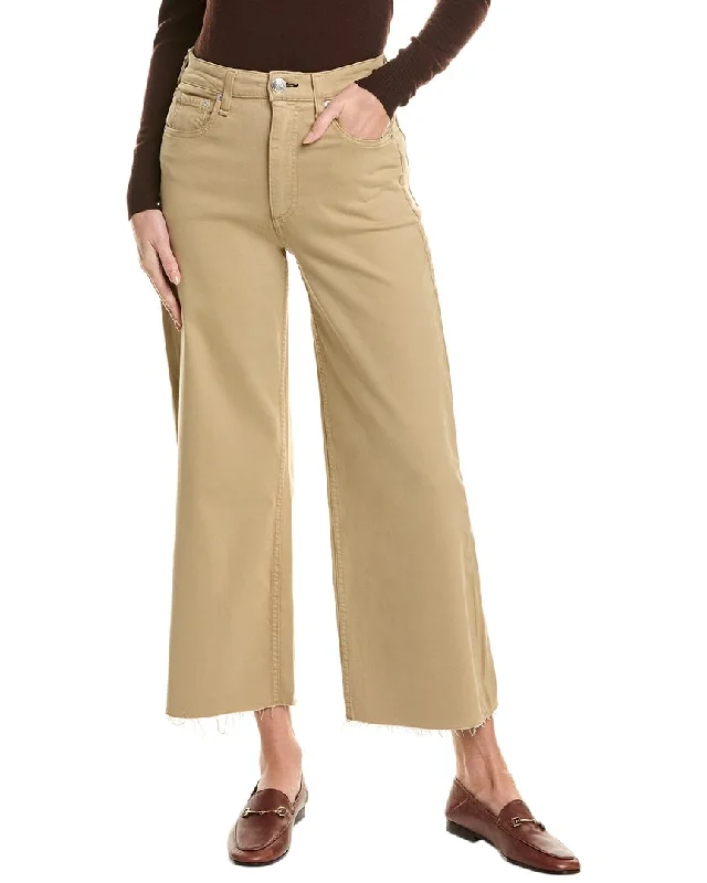 Super Deal rag & bone Andi Beige High-Rise Wide Leg Jean