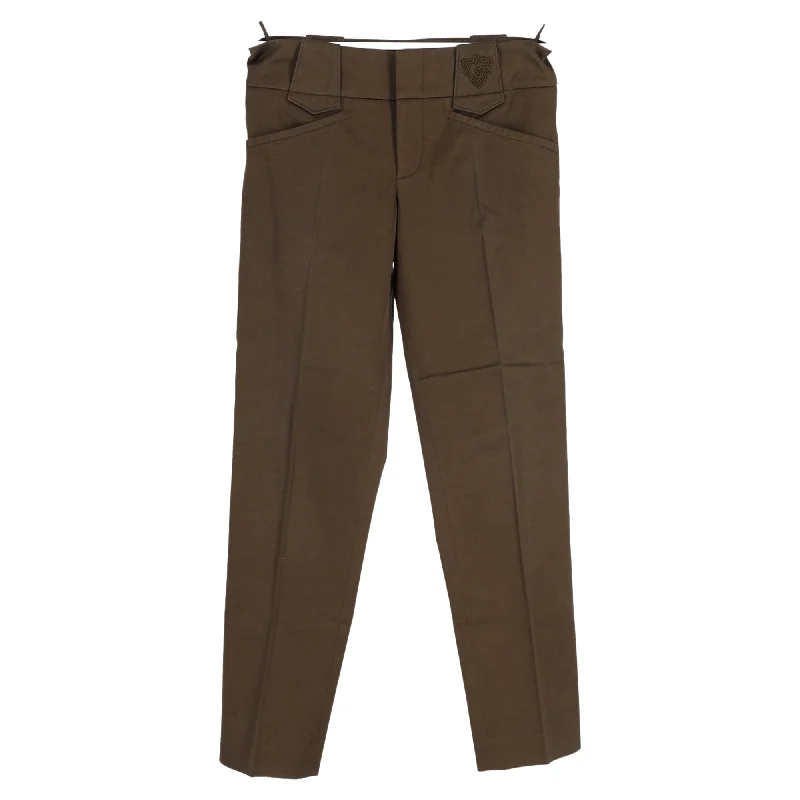 Value Deals Gucci Straight Leg Trousers in Khaki Cotton